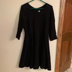 Black knit long-sleeve skater dress. Old Navy size L